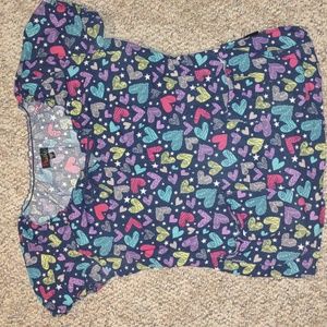 Peaches heart scrub shirt